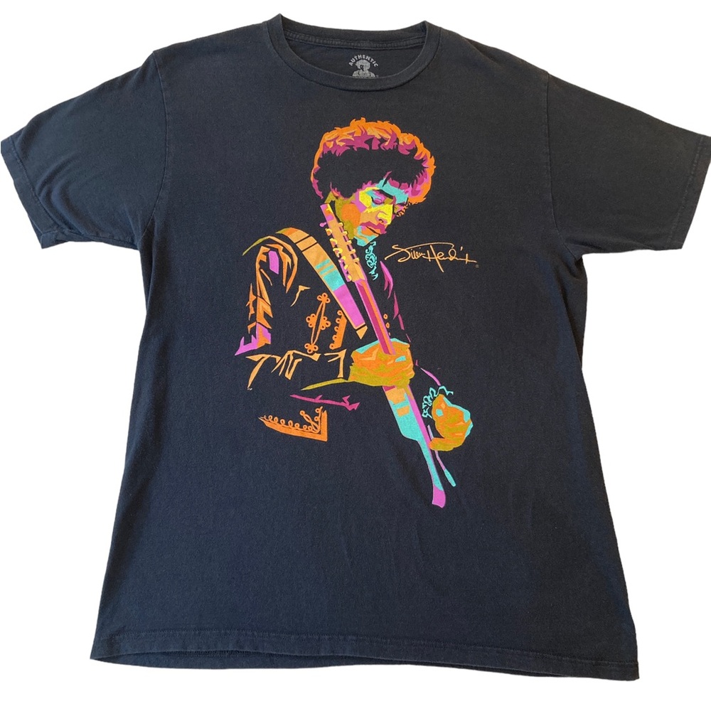 Officially licensed authentic Jimi Hendrix colorful graphic tee T-shirt EUC